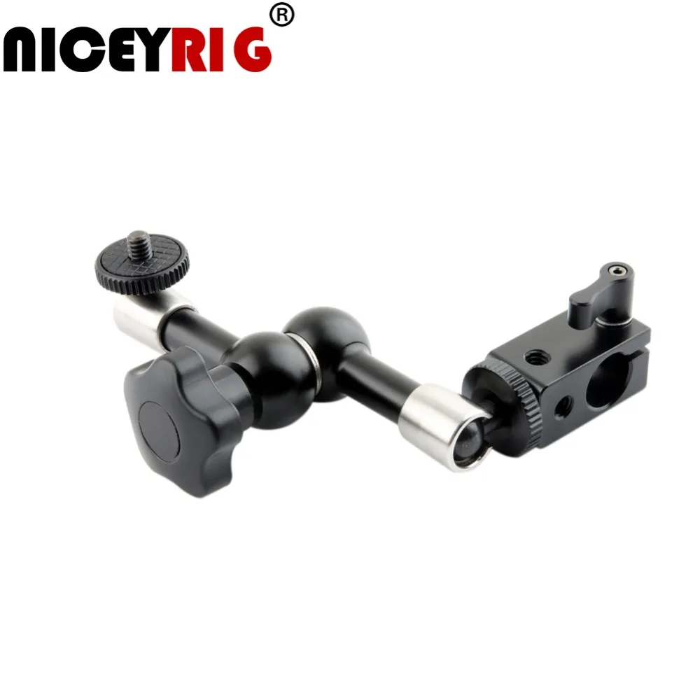 NICEYRIG Magic Arm 1/4" Screw 15mm Rod Clamp Ball Head Bracket ARRI Rosette Monitor Mount for EVF Viewfinder Monitor Camera Rig
NICEYRIG Magic Arm 1/4" Screw 15mm Rod Clamp Ball Head Bracket ARRI Rosette Monitor Mount for EVF Viewfinder Monitor Camera Rig