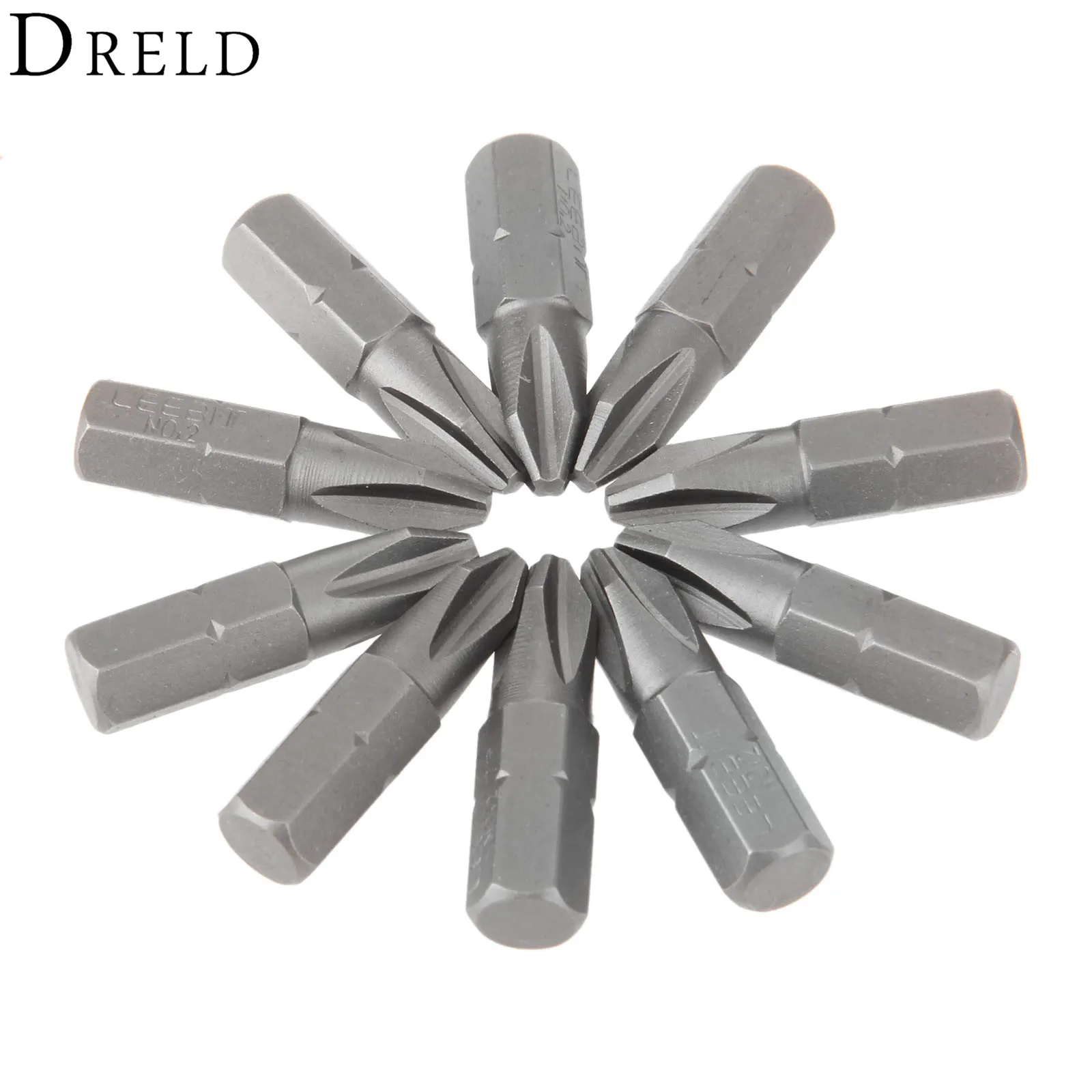 DRELD 10Pcs Alloy Steel Magnetic Cross Head Screwdriver Bits 1/4 Inch 6.35mm Hex Shank Electric Screwdriver Tool Set 25mm Long
DRELD 10Pcs Alloy Steel Magnetic Cross Head Screwdriver Bits 1/4 Inch 6.35mm Hex Shank Electric Screwdriver Tool Set 25mm Long