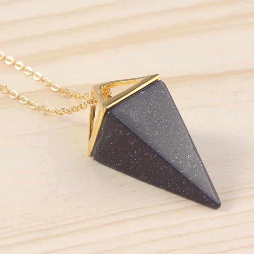 100-Unique 1 Pcs Light Yellow Gold Color Square Pyramid Pendant Blue Sand Stone Necklace Amulet Jewelry
100-Unique 1 Pcs Light Yellow Gold Color Square Pyramid Pendant Blue Sand Stone Necklace Amulet Jewelry