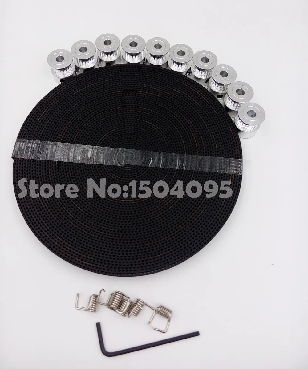 10pcs 20Teeth GT2 Timing Pulley + 10M GT2-6mm Timing Belt + 5pcs Tensioner Spring for 3D Printer
10pcs 20Teeth GT2 Timing Pulley + 10M GT2-6mm Timing Belt + 5pcs Tensioner Spring for 3D Printer