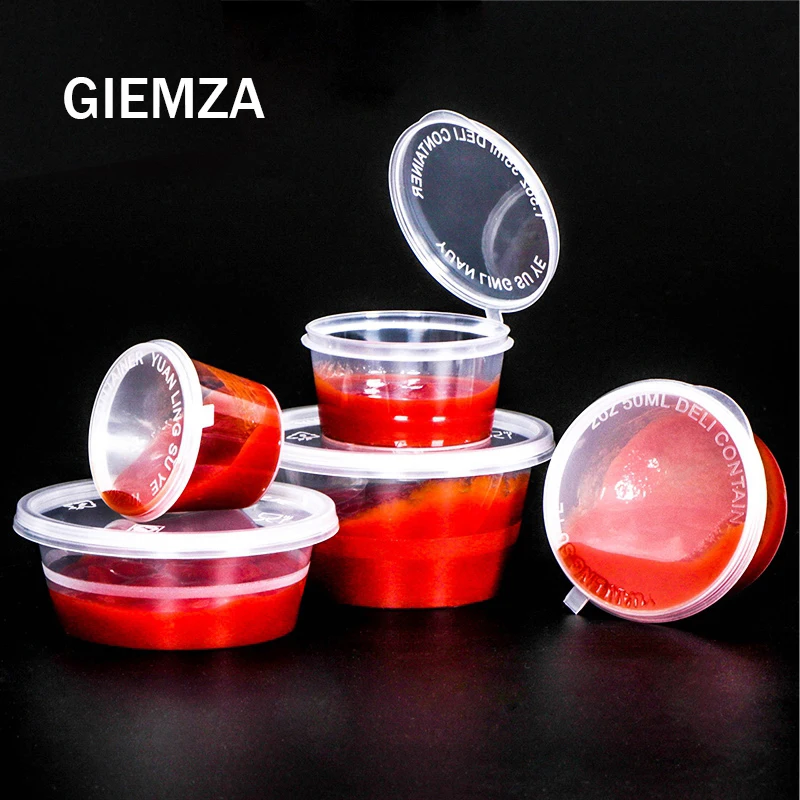 GIEMZA Disposable Litter Box Snack 100pcs Try To Eat Plastic Box Sauce Cup Sauce Package with Lid Microwave Heating
GIEMZA Disposable Litter Box Snack 100pcs Try To Eat Plastic Box Sauce Cup Sauce Package with Lid Microwave Heating