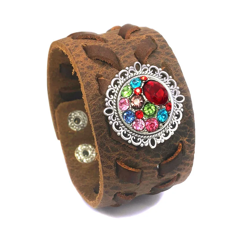 Wholesale 010 Really Genuine leather Handmade 18mm Snap Button Bracelet Interchangeable Charm Jewelry For Women Men
Wholesale 010 Really Genuine leather Handmade 18mm Snap Button Bracelet Interchangeable Charm Jewelry For Women Men