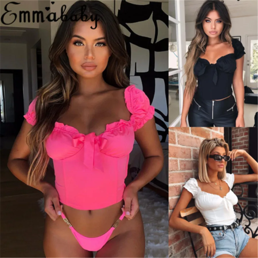 Женский однотонный топ на бретельках Boob Bralet повседневный футболка новинка 2019 |