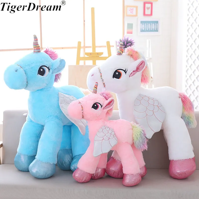 

1pc 50/60/90cm Kawaii Unicorn Plush Toys Giant Stuffed Animal Horse Toys for Children Soft Doll Home Decor Lover Birthday Gift