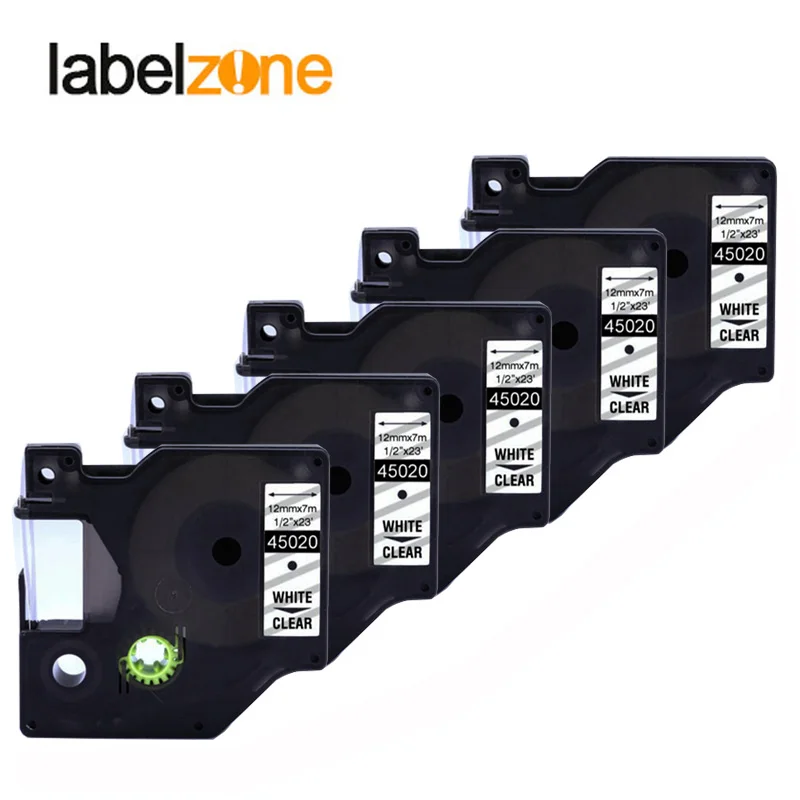 5pcs 12mm 45020 white on clear compatible dymo D1 12mm label printer 45020 laminated label tapes for LabelManager 160 printer
5pcs 12mm 45020 white on clear compatible dymo D1 12mm label printer 45020 laminated label tapes for LabelManager 160 printer