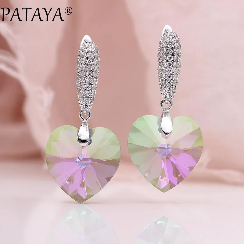 PATAYA New Symphony Love длинные серьги подлинное Белое золото CZ австрийские кристаллы