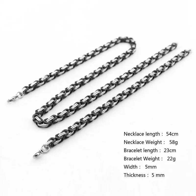 Necklace and Bracelet Jewelry Sets 316l Stainless Steel Men's Chain Heavy Metal Punk stainless steel jewelry
Necklace and Bracelet Jewelry Sets 316l Stainless Steel Men's Chain Heavy Metal Punk stainless steel jewelry