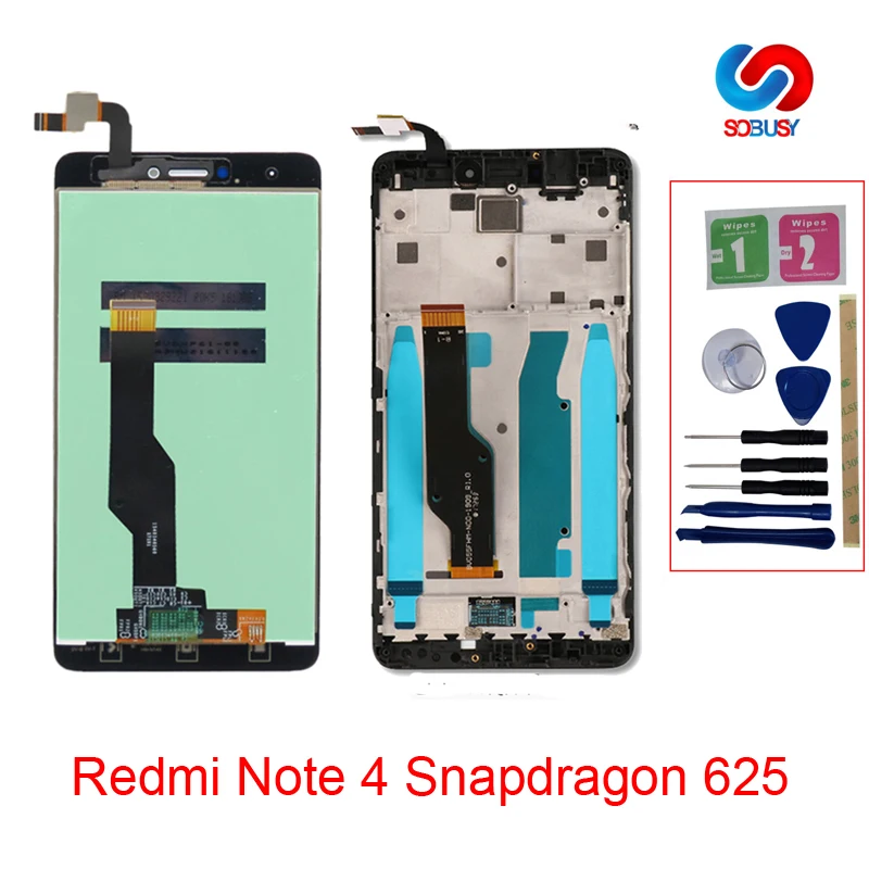 Качественный ЖК дисплей AAA + рамка для Xiaomi Redmi Note 4X экран 4 глобальная версия LCD