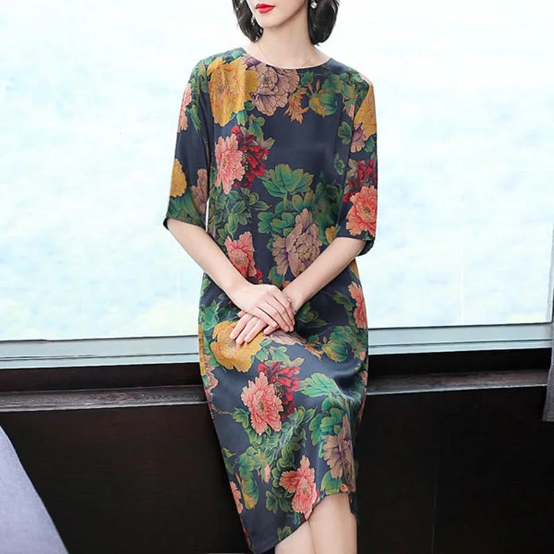 Loose Style Women Spring Summer Loose Dresses Lady Casual Half Sleeve Flower Printed Dress Vestidos SS077
Loose Style Women Spring Summer Loose Dresses Lady Casual Half Sleeve Flower Printed Dress Vestidos SS077