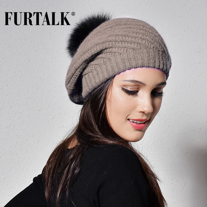 FURTALK Winter Beret Hat for Women Angola Rabbit Fur Hat Ladies Warm Pompom Hat Knit Beanie for Female girls beret femme
FURTALK Winter Beret Hat for Women Angola Rabbit Fur Hat Ladies Warm Pompom Hat Knit Beanie for Female girls beret femme