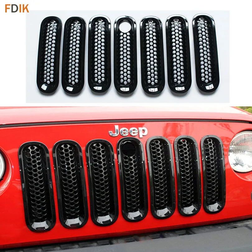7pcs Black / Red Front Bumper Grille with Key Hole Grill Mesh Insert Cover Trim Kit for Jeep Wrangler & Unlimited 2007-2015
7pcs Black / Red Front Bumper Grille with Key Hole Grill Mesh Insert Cover Trim Kit for Jeep Wrangler & Unlimited 2007-2015