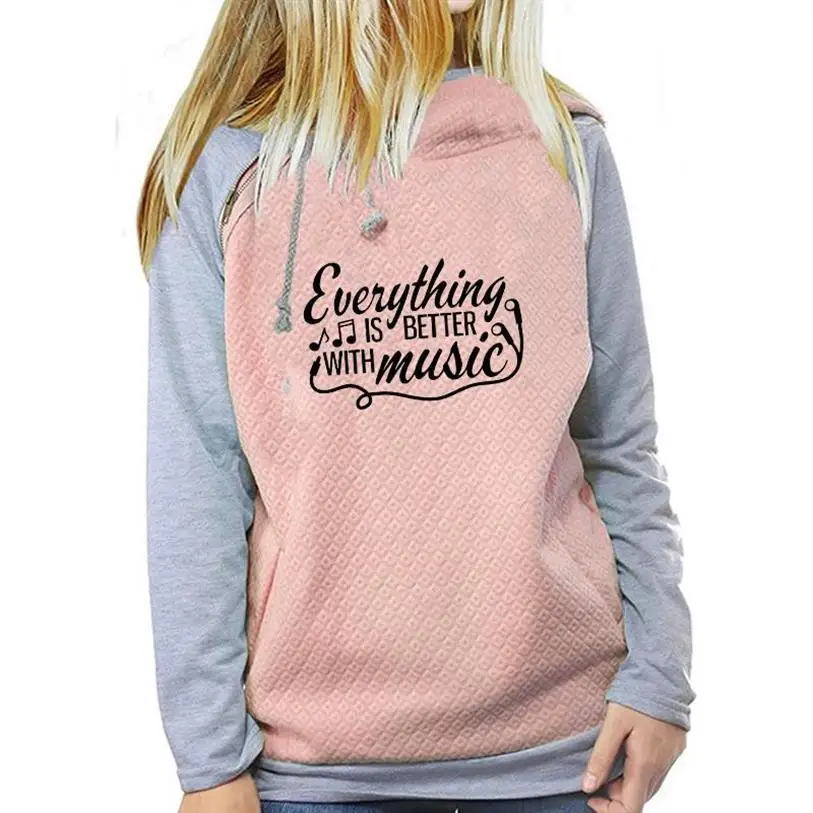 For Women Everything Is Better With Music Letters Print Zipper Decoration Tops Kawaii Sweatshirt Femmes Sweatshirts Corduroy
For Women Everything Is Better With Music Letters Print Zipper Decoration Tops Kawaii Sweatshirt Femmes Sweatshirts Corduroy