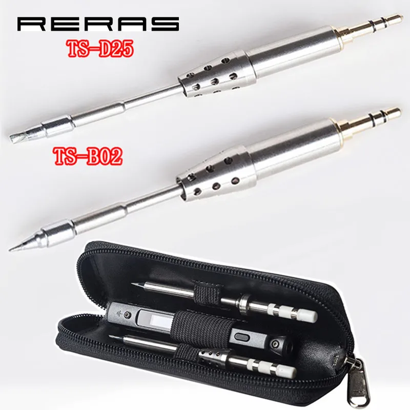 TS-D25 TS-B02 Original Soldering Head for TS80 Digital Solder Iron Tip Replacement + Portable Storage Bag Tools Set Tool Kit New
TS-D25 TS-B02 Original Soldering Head for TS80 Digital Solder Iron Tip Replacement + Portable Storage Bag Tools Set Tool Kit New