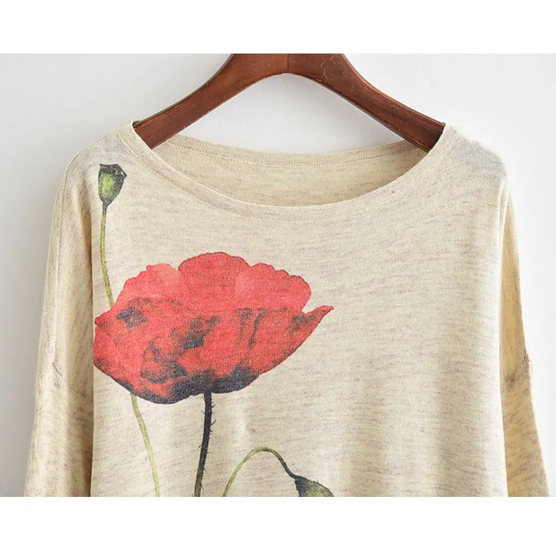 Women Girl Autumn sweater and Pullovers Rose Floral Print Casual O Neck Loose Sweater Knitted Women's Spring Thin Sweater Tops
Women Girl Autumn sweater and Pullovers Rose Floral Print Casual O Neck Loose Sweater Knitted Women's Spring Thin Sweater Tops