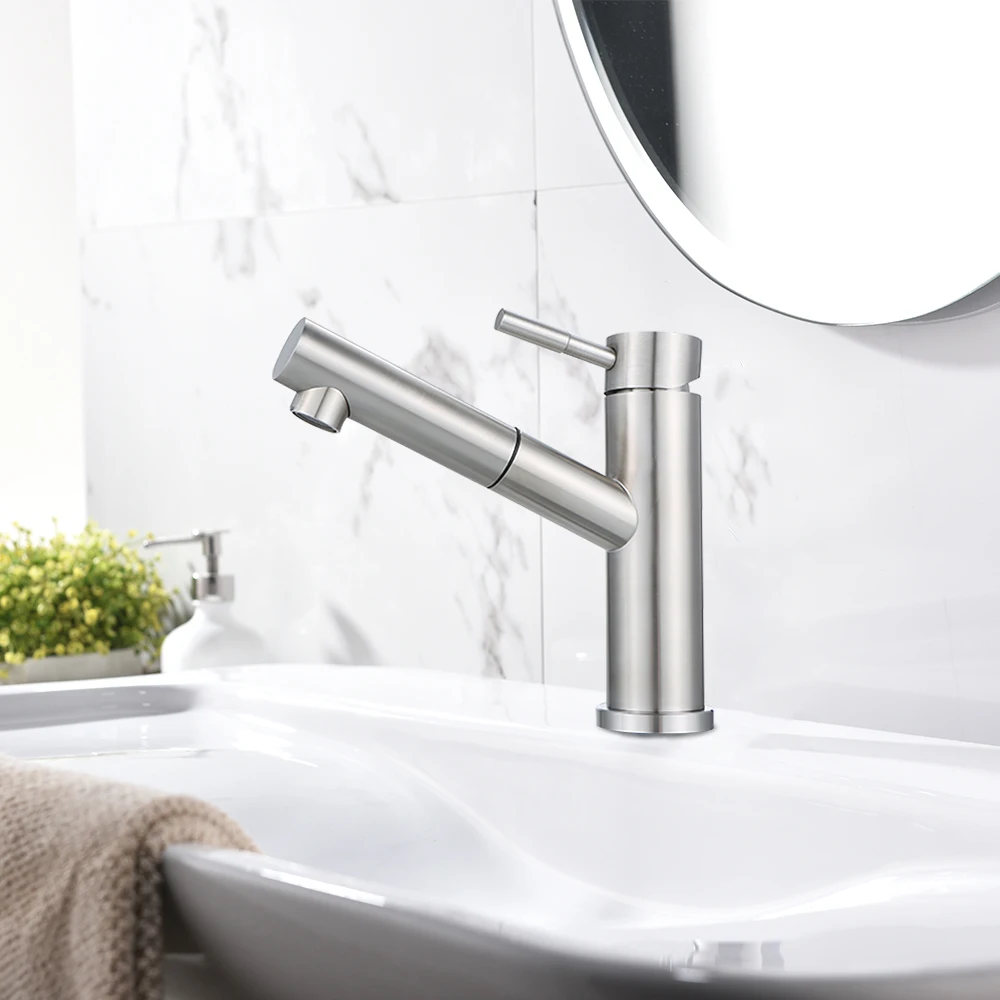 Kitchen Faucets Single-Handle 360 Degree Rotatable Pull Down Kitchen Sink Sprayer Ceramic Valve Stainless Steel Water Tap
Kitchen Faucets Single-Handle 360 Degree Rotatable Pull Down Kitchen Sink Sprayer Ceramic Valve Stainless Steel Water Tap