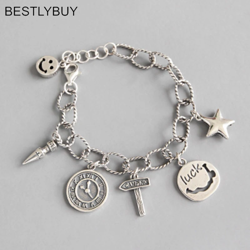 BESTLYBUY New Arrival Genuine 925 Sterling Silver Jewelry 15cm-18cm Cute Smiley Bracelets for Women Girl Birthday Gift Esposas
BESTLYBUY New Arrival Genuine 925 Sterling Silver Jewelry 15cm-18cm Cute Smiley Bracelets for Women Girl Birthday Gift Esposas