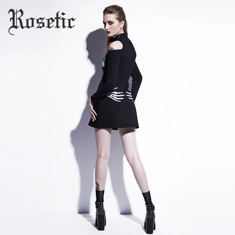 Rosetic Gothic Dresses Slim Skull Spring A-Line Black Hollow Summer Pullover Fall O-Neck Above Knee Gothic Mini Dresses
Rosetic Gothic Dresses Slim Skull Spring A-Line Black Hollow Summer Pullover Fall O-Neck Above Knee Gothic Mini Dresses
