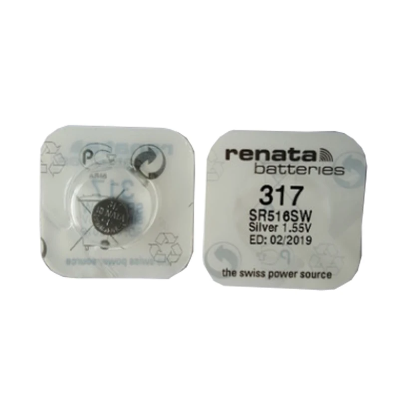 2pcs/lot Renata LONG LASTING 317 SR516SW SR62 D317 V317 Watch Battery Silver Oxide Batteries
2pcs/lot Renata LONG LASTING 317 SR516SW SR62 D317 V317 Watch Battery Silver Oxide Batteries