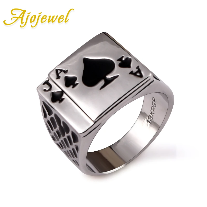 Size 7-12 Classic Cool Men's Jewelry Chunky Black Enamel Spades Poker Ring Men Gold-color
Size 7-12 Classic Cool Men's Jewelry Chunky Black Enamel Spades Poker Ring Men Gold-color