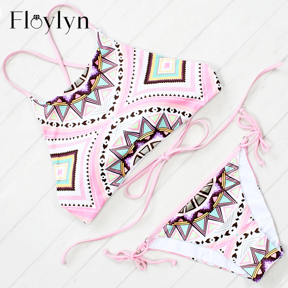 Floylyn Women Print Bikini Set Halter Crop Top High Neck Bikinis Set Push Up Swimwear Women Swimsuit Beach Bathing Suit
Floylyn Women Print Bikini Set Halter Crop Top High Neck Bikinis Set Push Up Swimwear Women Swimsuit Beach Bathing Suit