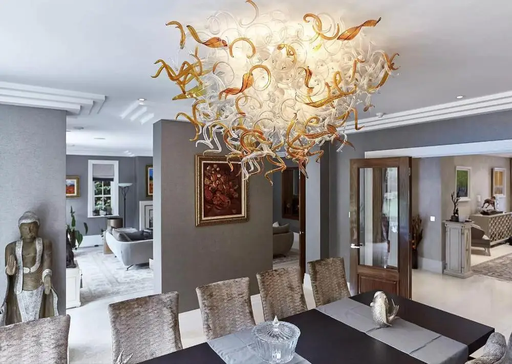 Creative Hand Blown Glass Ceiling Light Leaf Design LED Dining Room Bedroom Ceiling Lighting for New House Decoration
Creative Hand Blown Glass Ceiling Light Leaf Design LED Dining Room Bedroom Ceiling Lighting for New House Decoration