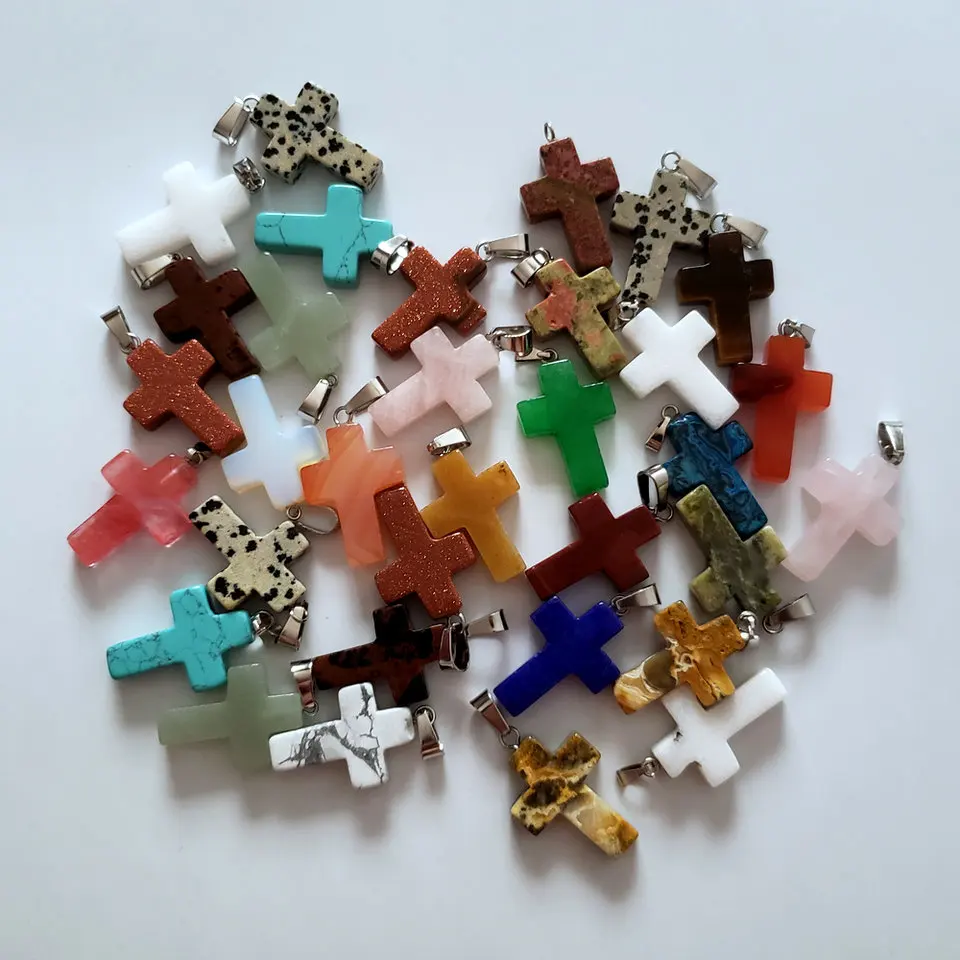 Wholesale 50pcs/lot fashion Cross mixed Natural stones Pendants for jewelry making charms fit necklace accessories
Wholesale 50pcs/lot fashion Cross mixed Natural stones Pendants for jewelry making charms fit necklace accessories