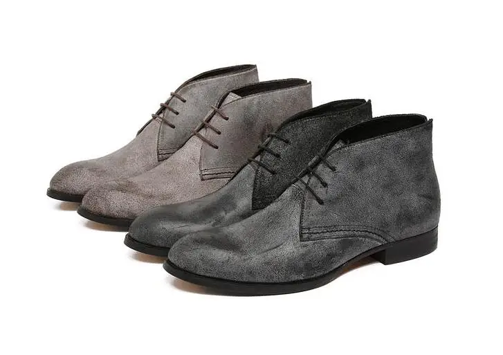 Dress shoes men genuine leather martin boots lace up high top smart casual shoes suede low heel pointed toes vintage ankle boots
Dress shoes men genuine leather martin boots lace up high top smart casual shoes suede low heel pointed toes vintage ankle boots