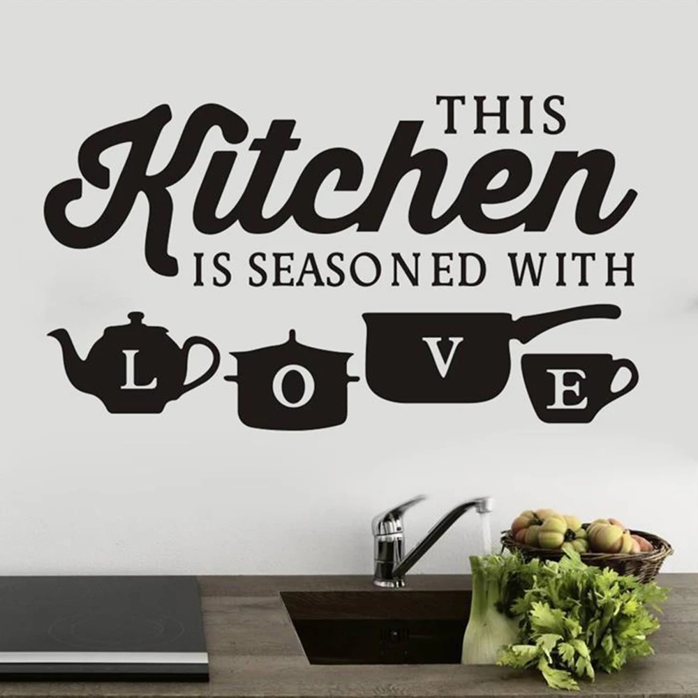 Kitchen Wall Stickers Home Decorative DIY Letter Pattern Removable Home Decor Art Mural Poster
Kitchen Wall Stickers Home Decorative DIY Letter Pattern Removable Home Decor Art Mural Poster