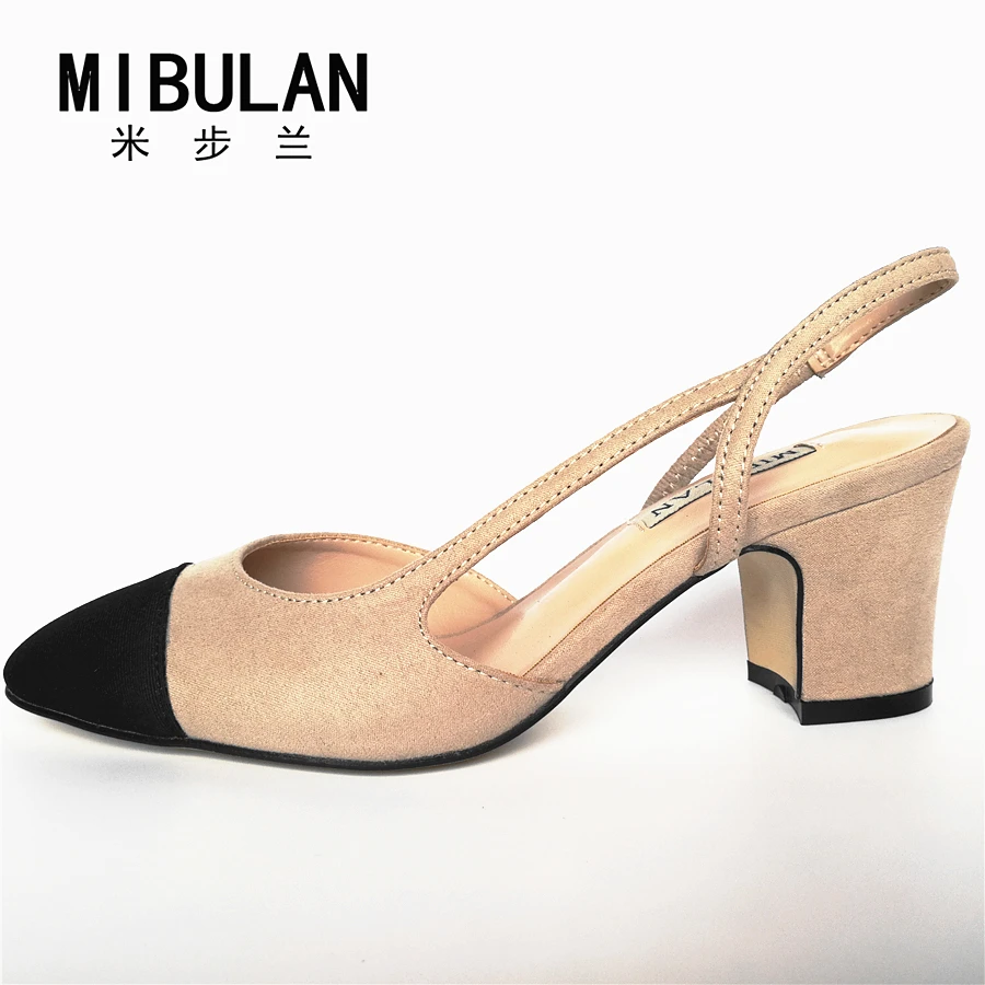 Free shipping 2018 women's color matching suede round toe square heel sandal heels, female big size classic beige color sandals
Free shipping 2018 women's color matching suede round toe square heel sandal heels, female big size classic beige color sandals