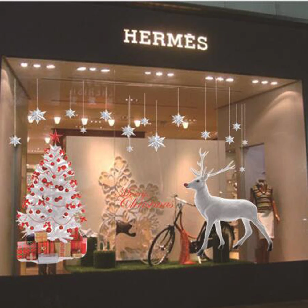 large christmas window decoraitons stickers tree and elk wallpaper mural shop window adornment removable waterproof cute decals
large christmas window decoraitons stickers tree and elk wallpaper mural shop window adornment removable waterproof cute decals