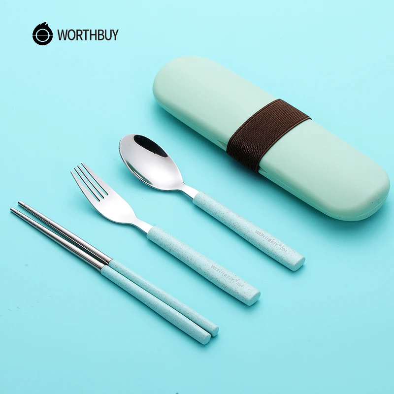 WORTHBUY Японский портативный набор посуды для пикника 304 столовые приборы из