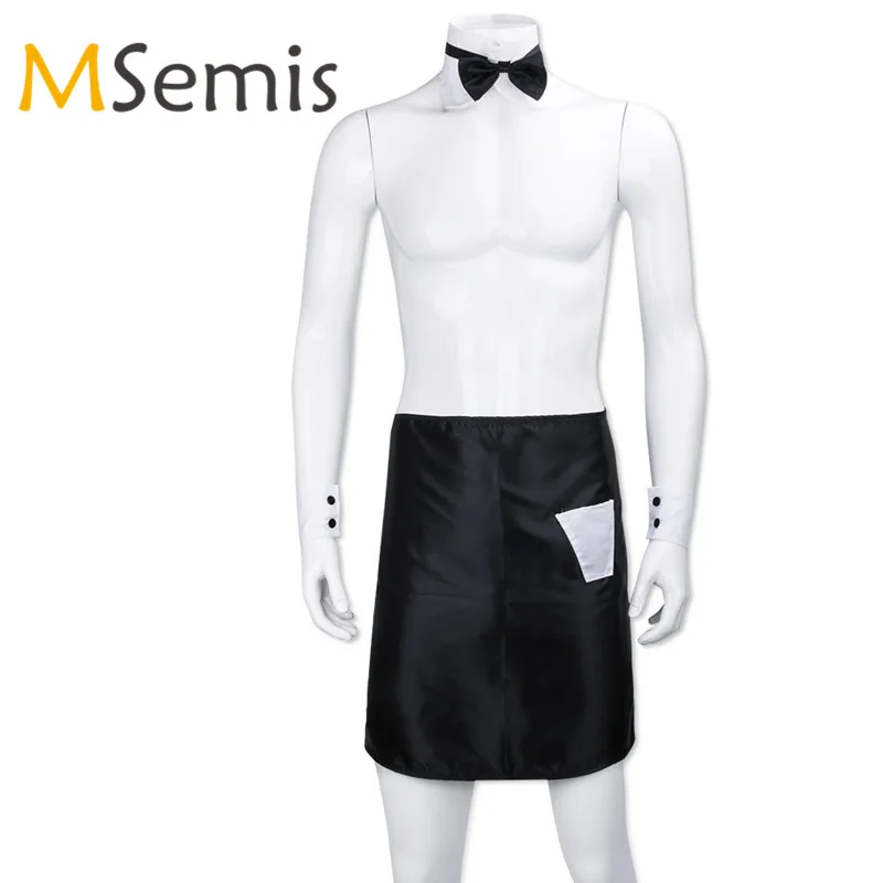 Mens Lingerie Set Sexy Maid Cosplay Costume Halloween Erotic Apron Outfits Tops Satin Panties Apron with Bow Tie Collar Cuffs
Mens Lingerie Set Sexy Maid Cosplay Costume Halloween Erotic Apron Outfits Tops Satin Panties Apron with Bow Tie Collar Cuffs