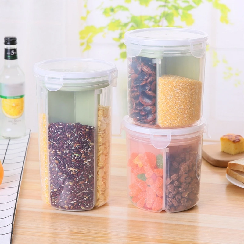 Hoomall 4 решетки Холодильник контейнер для хранения рис бобы Stoarge Jar с крышкой