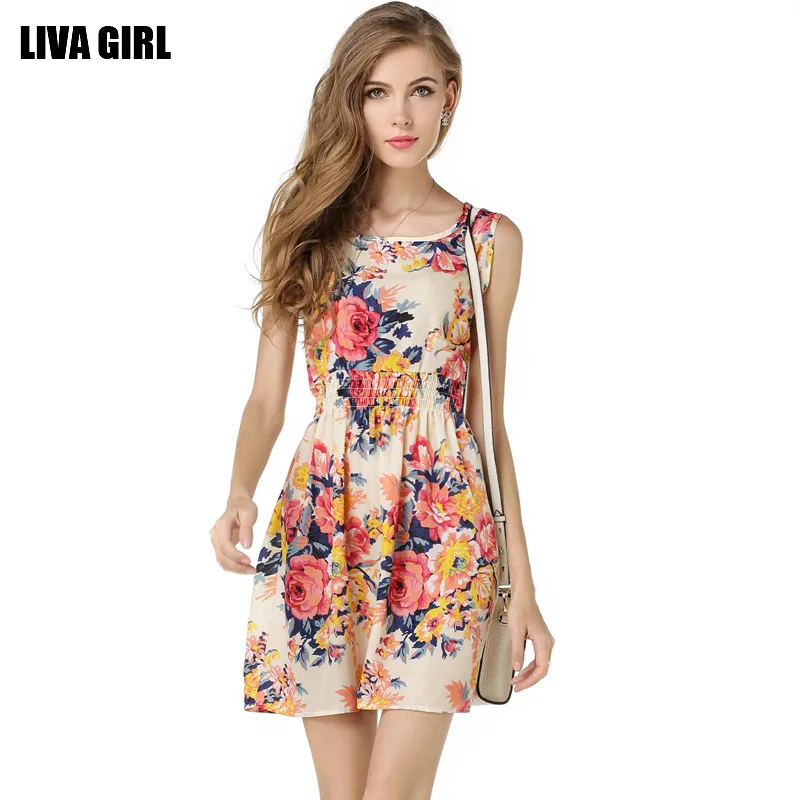 Original European And American Print sleeveless floral chiffon dress for summer 2019
Original European And American Print sleeveless floral chiffon dress for summer 2019