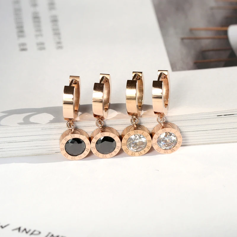 YUN RUO Simple Fashion Roman Number Zircon Stud Earring Rose Gold Color Woman Gift Titanium Steel Jewelry Not Fade Drop Ship
YUN RUO Simple Fashion Roman Number Zircon Stud Earring Rose Gold Color Woman Gift Titanium Steel Jewelry Not Fade Drop Ship