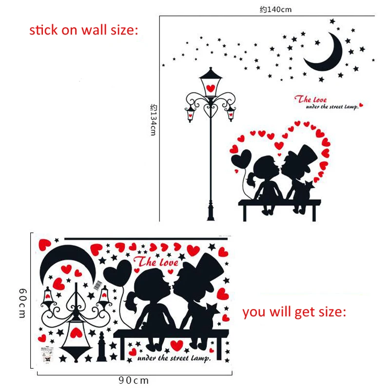 Romantic lover lamp wall stickers for bedroom removable living room home decor cartoon wall decals art murals
Romantic lover lamp wall stickers for bedroom removable living room home decor cartoon wall decals art murals