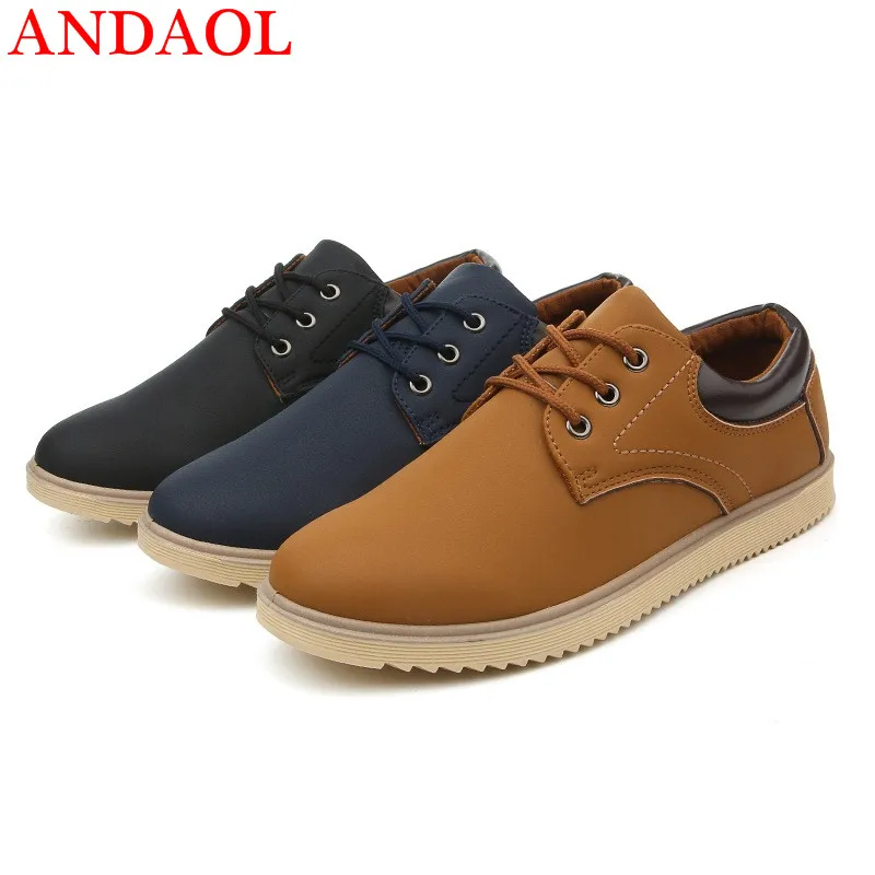 ANDAOL Men's Leather Casual Shoes Top Quality Lace-Up Massage Sneakers Luxury Comfortable Non-Slip Campus skateboarding Trainers
ANDAOL Men's Leather Casual Shoes Top Quality Lace-Up Massage Sneakers Luxury Comfortable Non-Slip Campus skateboarding Trainers