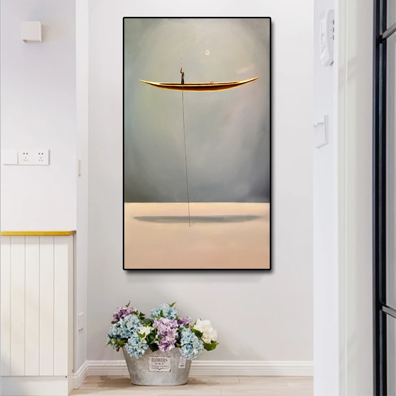 New Chinese Style Golden Boat Natural Landscape Creative Canvas Paintings Cheap Wall Art Pictures For Living Room Home Decor
New Chinese Style Golden Boat Natural Landscape Creative Canvas Paintings Cheap Wall Art Pictures For Living Room Home Decor
