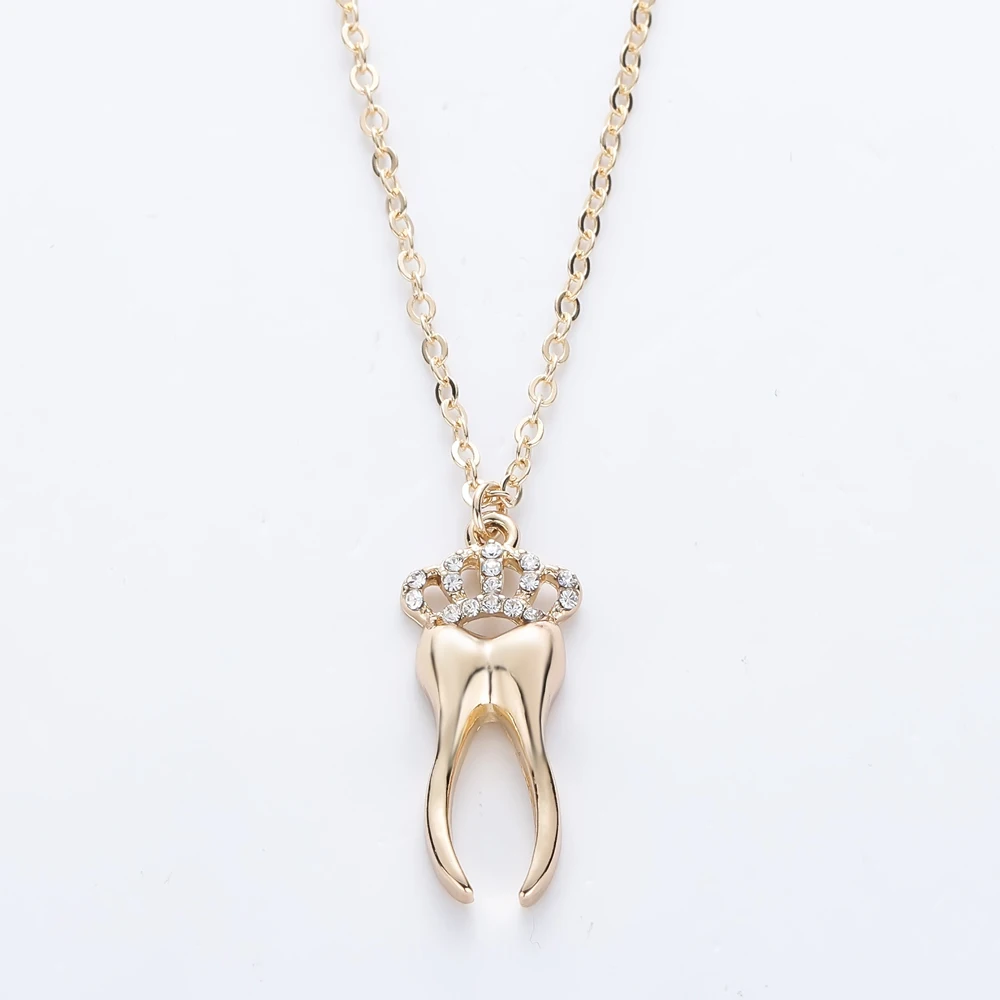 Gold Color Tooth Teeth Molar Pendant Women Jewelry Long Chain Collar Crystals Crown Necklace Medical Jewelry Doctor/Nurse Gift
Gold Color Tooth Teeth Molar Pendant Women Jewelry Long Chain Collar Crystals Crown Necklace Medical Jewelry Doctor/Nurse Gift