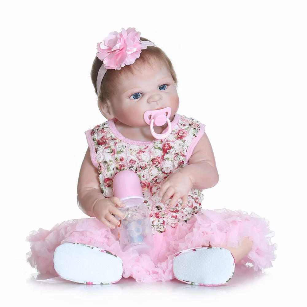 NPK коллекция bebe Реалистичная кукла reborn полностью Силиконовое боди с розовым