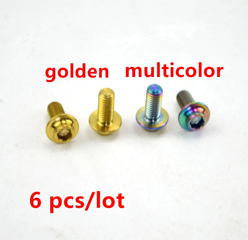 6 pcs Titanium Ti Torx T25 M5X12 Bolts Lightest Ti Bolts M5*12 Screws For Bike Bottle Cage Bike Accessories