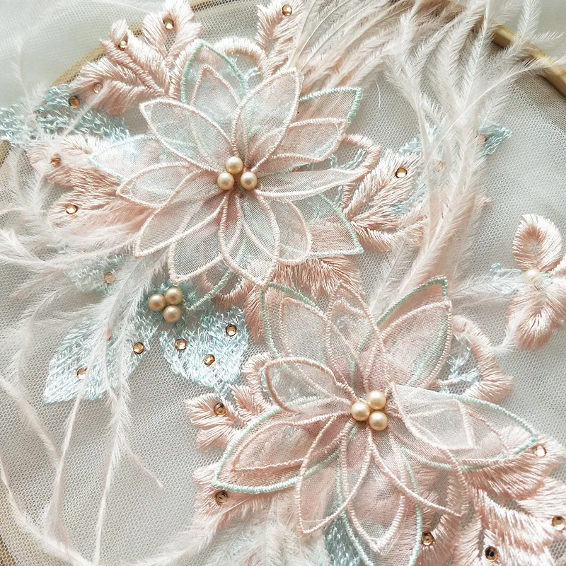 1 Set 3D pearl beaded blossom lace applique in pastel color , 3D ostrich feather lace motif patch set in 2 sizes for sewing DIY
1 Set 3D pearl beaded blossom lace applique in pastel color , 3D ostrich feather lace motif patch set in 2 sizes for sewing DIY