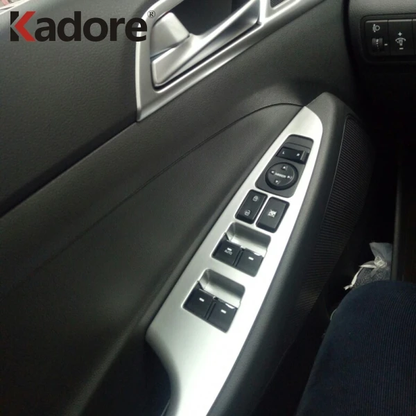 Для hyundai Tucson 2015 2017 2018 2019 ABS Матовый салон дверь подлоктоник панель Кнопка Подъема