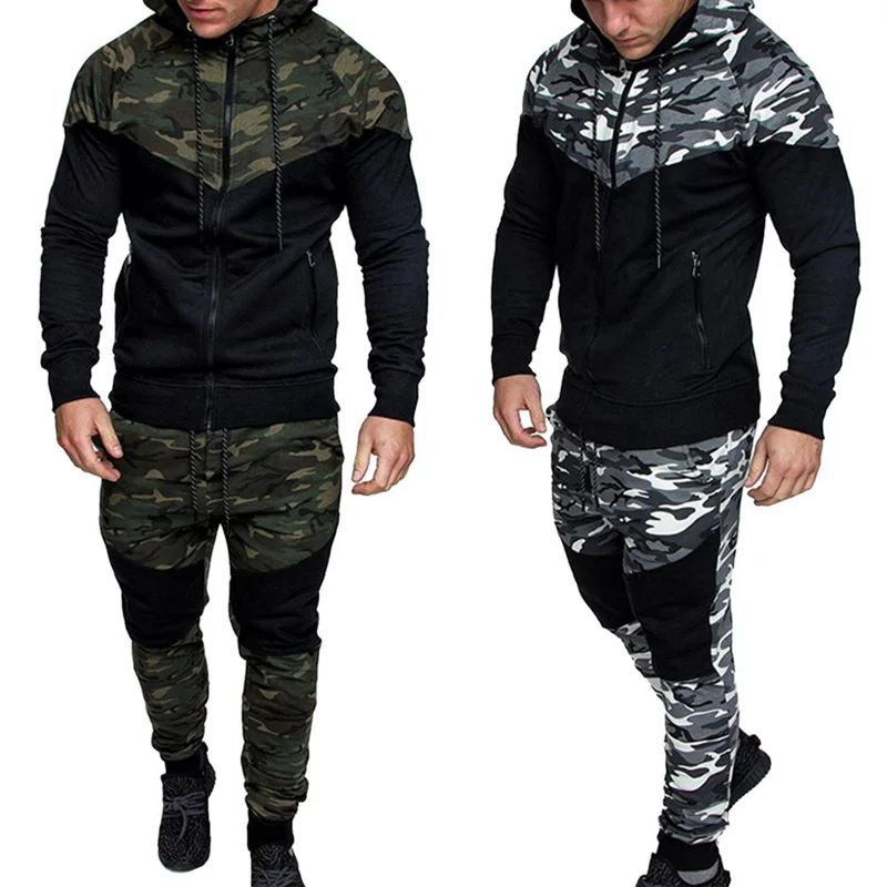 2019 New Tracksuit Sportswear Hoodies Sweatshirt Pants Jogger Suit Camouflage Printed Men Set Causal Patchwork Jacket Men 2Pcs
2019 New Tracksuit Sportswear Hoodies Sweatshirt Pants Jogger Suit Camouflage Printed Men Set Causal Patchwork Jacket Men 2Pcs