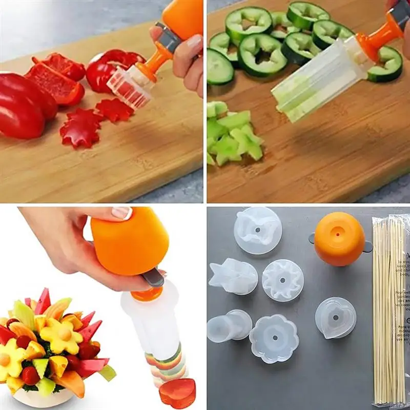 6 шт./компл. овощи фрукты резьба гаджет DIY фруктовый салат плесень Форма резак Slicer