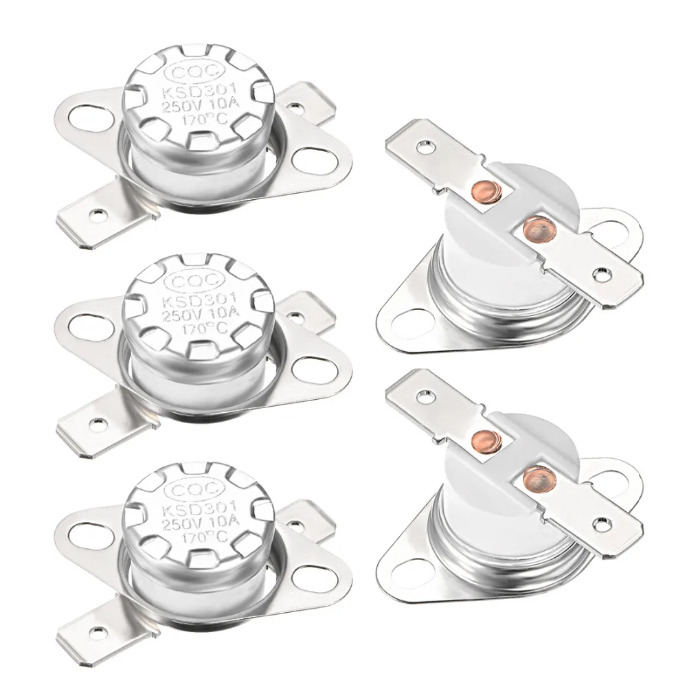 Uxcell 5Pcs KSD301 Thermostat Temperature Control Switches 10A Normally Closed N.C 6.3mm Pin Supplies 170/175 Celsius Degree
Uxcell 5Pcs KSD301 Thermostat Temperature Control Switches 10A Normally Closed N.C 6.3mm Pin Supplies 170/175 Celsius Degree