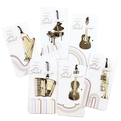 Exquisite musical instrument bookmark vintage piano guitar violin metal gold plated gift music is my soul bookmark
Exquisite musical instrument bookmark vintage piano guitar violin metal gold plated gift music is my soul bookmark