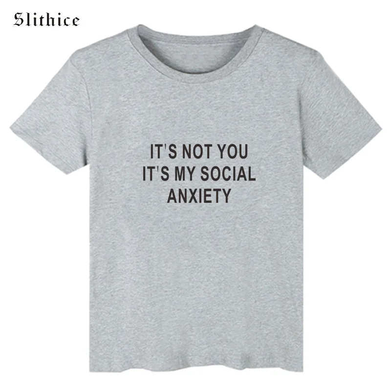 Футболка женская Slithice летняя футболка с надписью IT'S NOT YOU MY SOCIAL беспокойство |