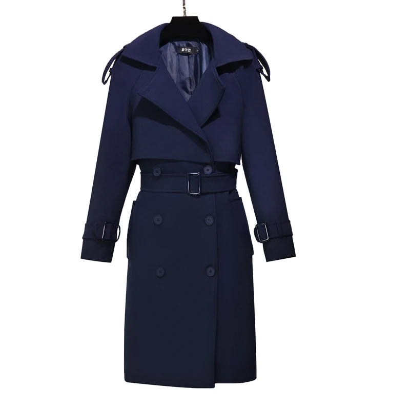 Windbreaker women's long spring and autumn new temperament slim slimming British fashion raglan sleeve double-breasted jacket
Windbreaker women's long spring and autumn new temperament slim slimming British fashion raglan sleeve double-breasted jacket
