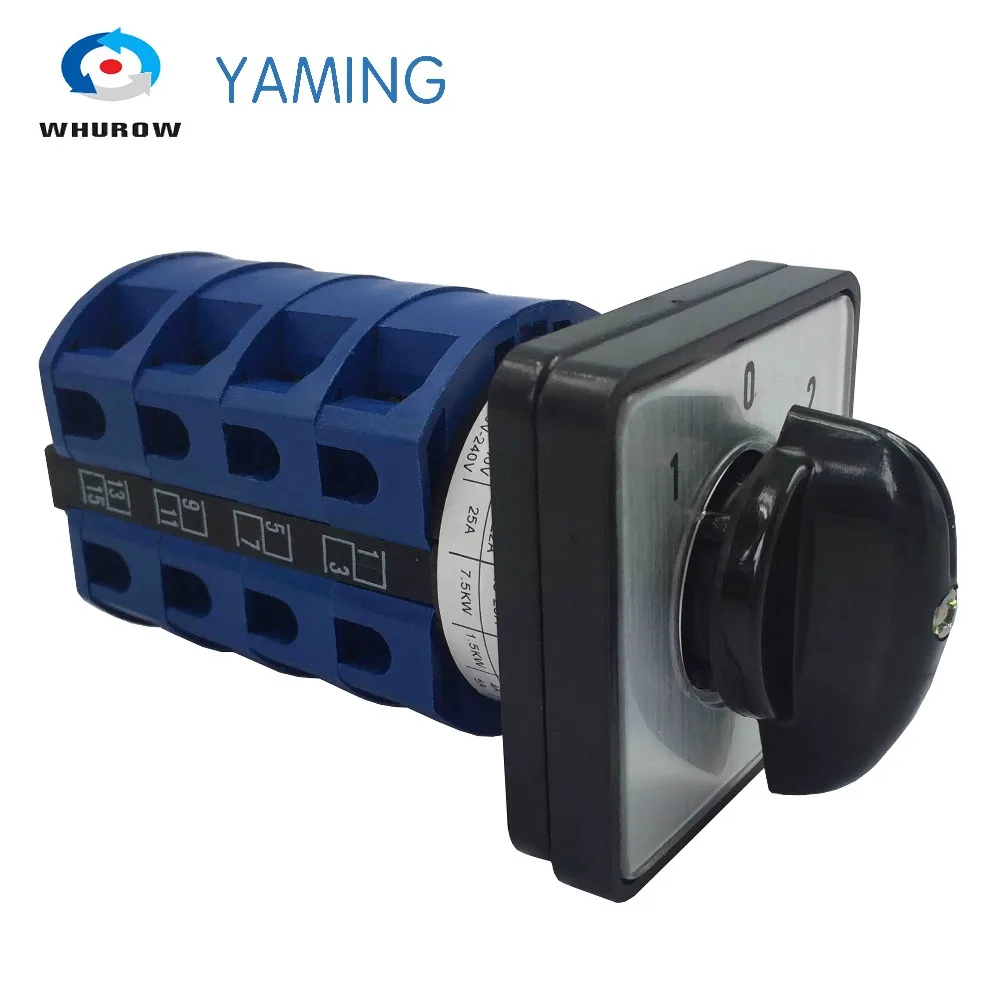 LW26 YMW26-25/4 Rotary switch knob 3 position 1-0-2 High quality changeover cam switch 25A 4 phase 16 terminals silver contact 
LW26 YMW26-25/4 Rotary switch knob 3 position 1-0-2 High quality changeover cam switch 25A 4 phase 16 terminals silver contact